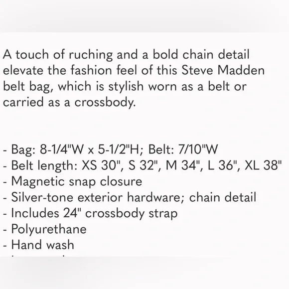 ✨Steve Madden Chunky Chain Convertible to a Belt Bag and Crossbody NWT✨ - Picture 4 of 8